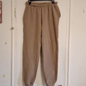 Good American Tan Cotton Jogger Pants